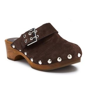 Matisse Women's London Brown Suede & Wood Slip On Clogs